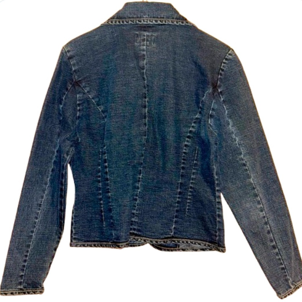 Live A Little Women's Size Small Vintage Dark Wash Blue Denim Jacket - Picture 7 of 11